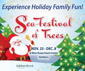 Sea Festival of Trees family fun by the beach at Blue Ocean Event Center Salisbury Massachusetts