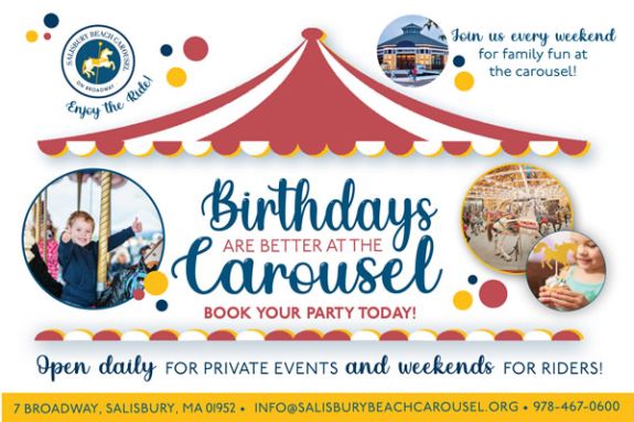 Carousel at Salisbury Beach MA. Parties, Family Reunions, Weddings, Showers, Birthday Parties