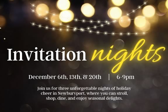 Downtown Newburyport Massachusetts is the place to shop during the invitation nights!