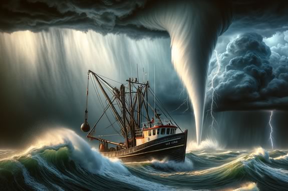 Kids will learn about Weather at Sea during April Vacation at Maritime Gloucester in Massachusetts. Image is AI Generated