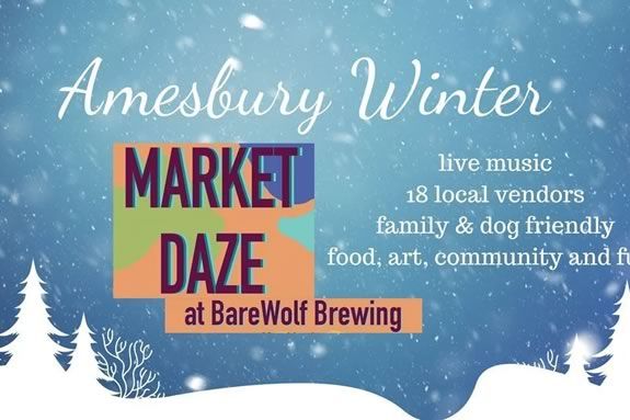 The Amesbury Winter Market happens every Sunday indoors at Barewolf Brewing in Amesbury, Massachusetts.