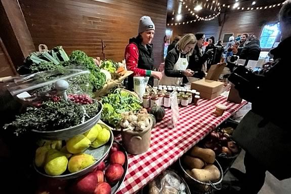 The Trustees of Reservations host the Appleton Farms Winter Farmer's Market in Ipswich Massachusetts