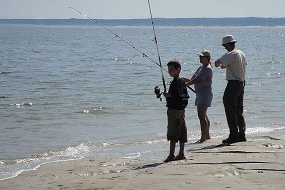 Plum Island Beach in Newvburyport is an excellent spot to try fishing in the surf. 
