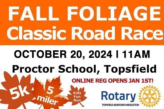 Fall Foliage Classic 5k and 5 mile race in Topsfield Massachusetts