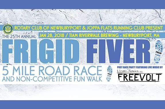 The Frigid Fiver starts and ends at Riverwalk Brewing in Newburyport!