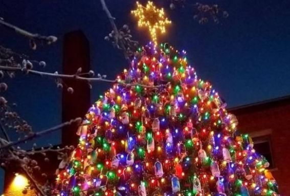 Lobster Trap Tree Lighting Party in at Cape Ann Art Haven in Gloucester Massachusetts
