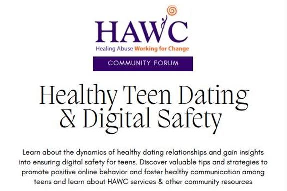 HAWC hosts a community forum focused on healthy teen dating and digital safety at the Salem Massachusetts Community Center