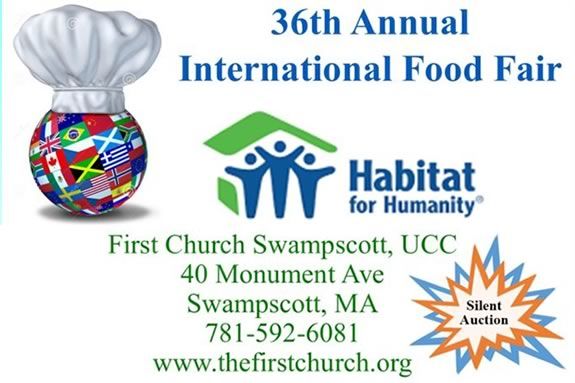 First Church in Swampscott’s annual INTERNATIONAL FOOD FAIR raises fund for Habitat for Humanity