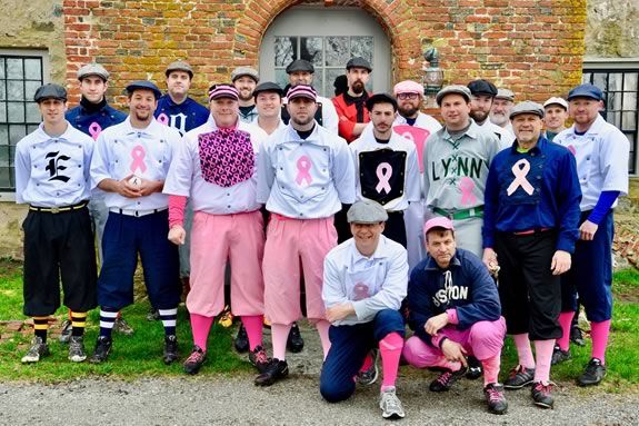 Come to a vintage baseball match that raises funds for breast cancer research at Spencer Peirce Little Farm in Newbury