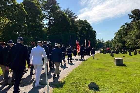 Veterans en route to a Memorial Day Ceremony in Hamilton, Massachusetts.