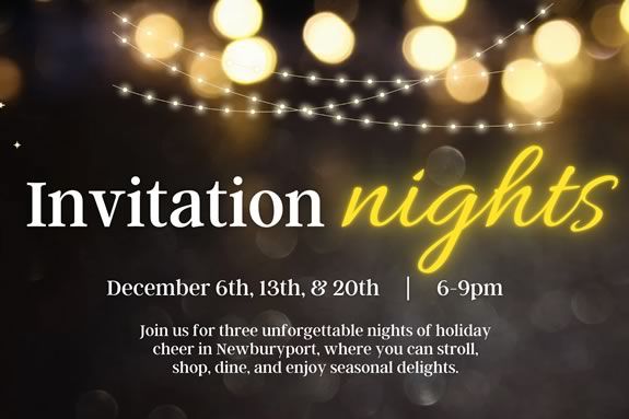 Downtown Newburyport Massachusetts is the place to shop during the invitation nights!