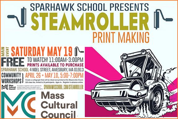 Steamroller Printmaking Workshop Sparhawk School - Amesbury