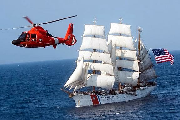 USCG United States Coast Gaurd Cutter Barque Eagle comes to Salem Massachusetts!