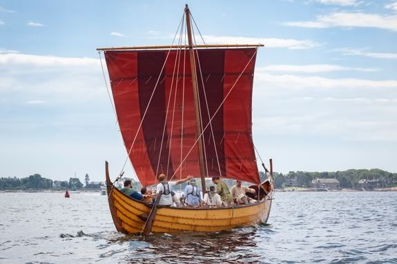 Vikings come to Derby Wharf in Salem Massachusetts as part of Trails and Sails!